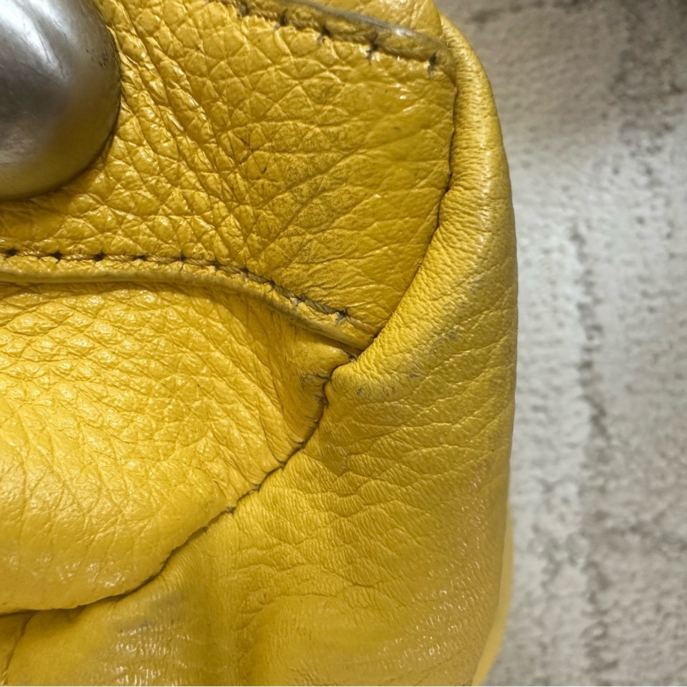 Hype Y2K Yellow Pebbled Leather Satchel with Detachable Strap - Costa Del Sol - Picture 12 of 13
